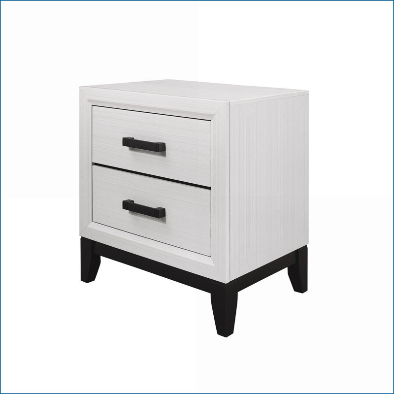 Table de chevet 2 tiroirs Mirage, Blanc