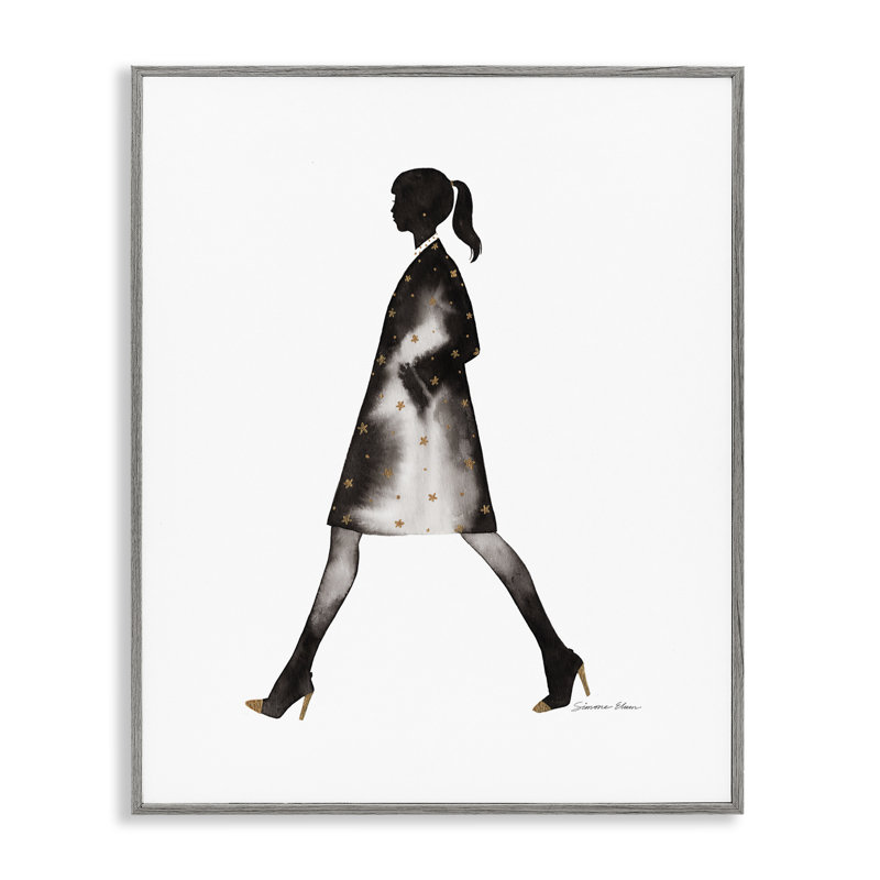 Fille au manteau noir, estampe numérique, design par Simone Elum, Estampe numérique Farmhouse, H 14 po x l 11 po