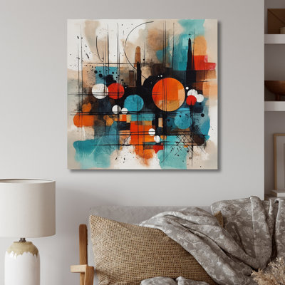 «Orange Abstracted Geometric Explorations III», impression sur métal