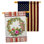 Drapeau de maison 40 po x 28 po Wildflower Wreath