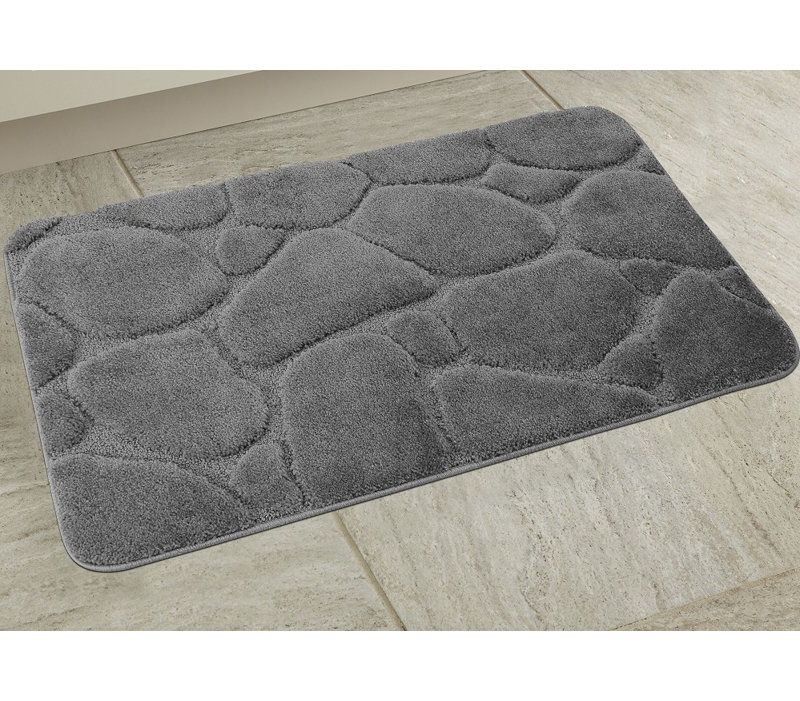 Banerjee Non-Slip Bath Rug, Gray
