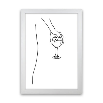 Hand Holding Wine Glass - Print
