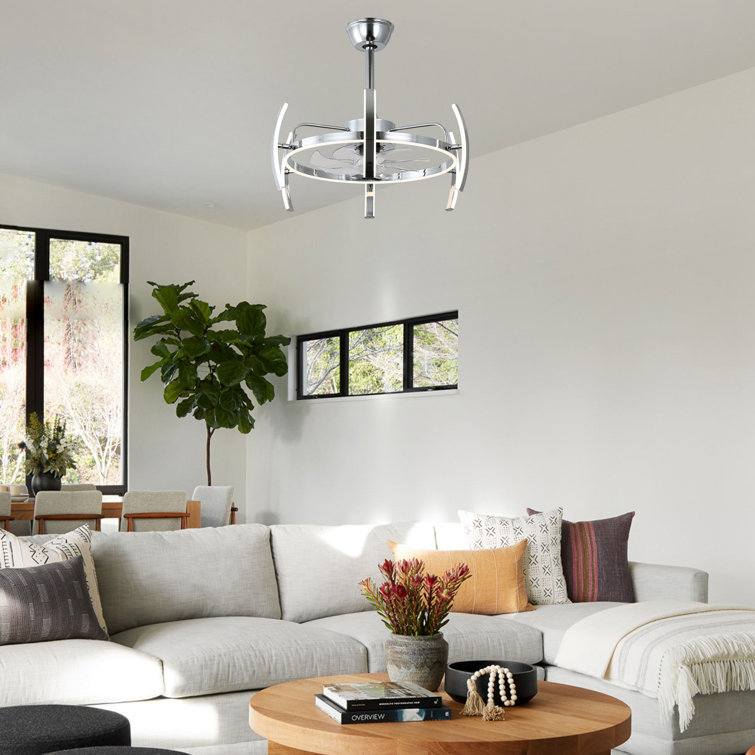 Clorene 24in. DIY Shape Ceiling Fan with Light, 6 Speeds Silent DC Motor Ceiling Fan with APP Control