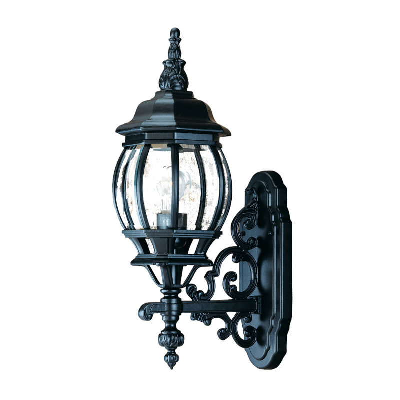 Lanterne murale d'extérieur Zuckerman H 20 ", Noir mat, Biseauté