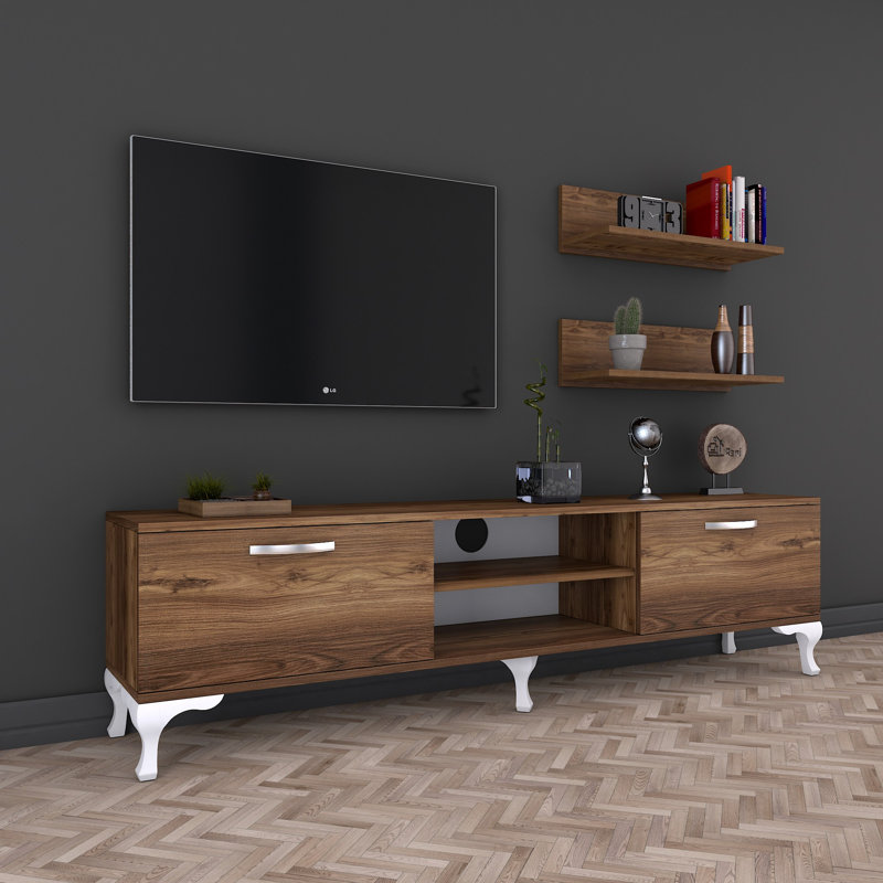 Unfinished Entertainment Center for TVs up to 60", Walnut