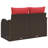  2-Seater Garden Sofa With Cushions Brown Poly Rattan-59456113
