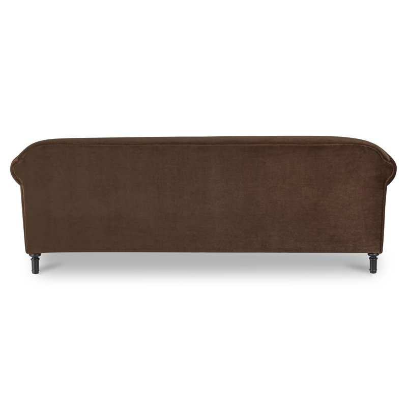 Harmony Sofa Dark Brown Faux Mohair, Brown 