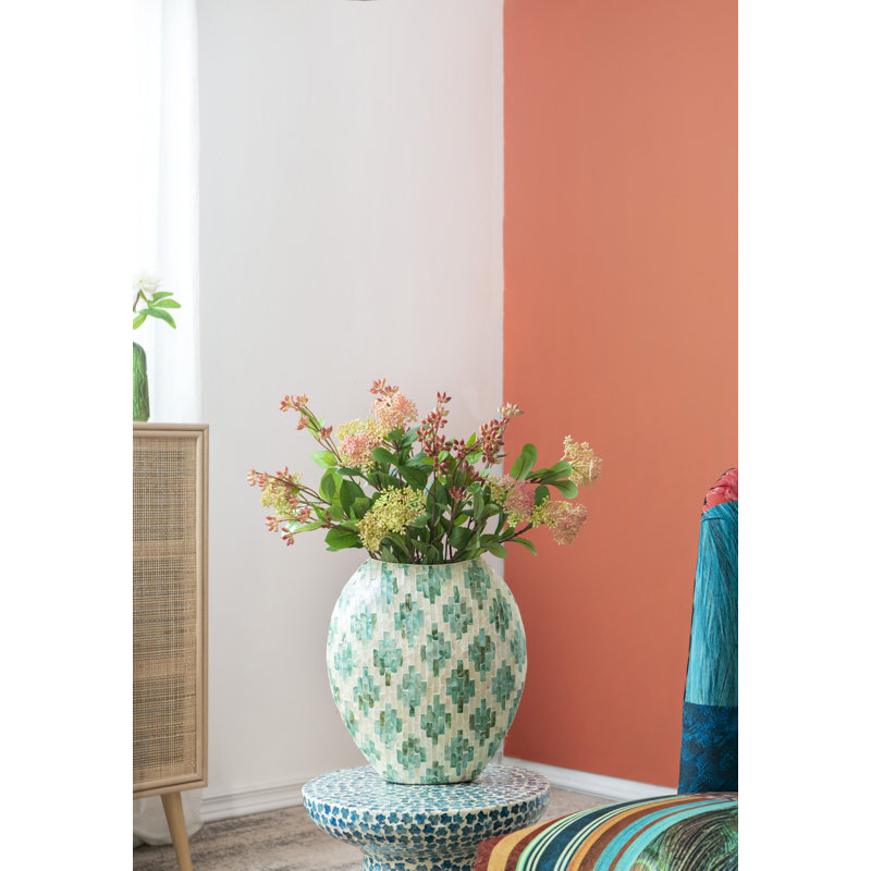 Vase de table en résine Raza, H 13,8 po x l 5,9 po x P 12,6 po