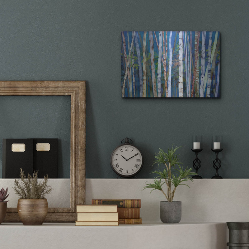 «Mystery Of Trees-Birches» par Sharon Pitts, H 12 po x l 16 po