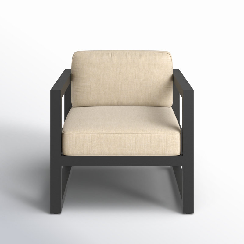 Avion Patio Chair with Sunbrella Cushions, Canvas Flax Sunbrella® Canvas, Slate