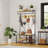 Freestanding Hall Tree with Shoe Bench, Entryway Coat Rack with 9 Hooks-1252695394