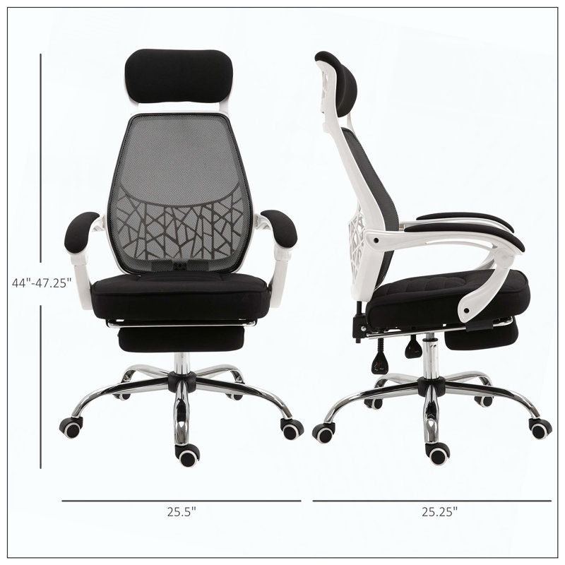 High Back Mesh Office Chair Swivel Recline Footrest Headrest Armrest