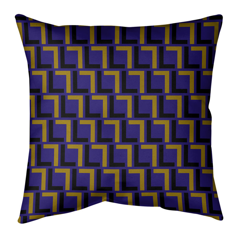 Housse de coussin Baltimore Football Luxury, Croisé en coton, 26 po x 26 po, Mauve/jaune