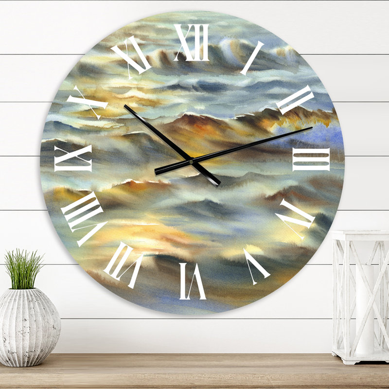 Sunlight Reflections of Evening Time Waves - Horloge murale Lakehouse, Moyen