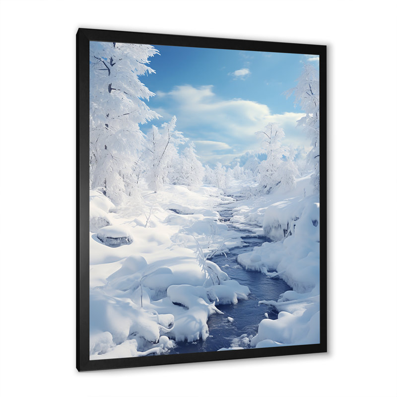 Snow River Wonderland I - impression, Cadre photo noir, H 40 po x l 30 po x P 1,5 po