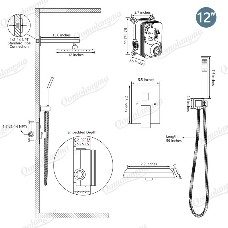 with Rough in-Valve, Oil Rubbed Bronze