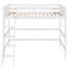 Lit mezzanine simple en bois massif blanc avec. Fabrication robuste pour plus de stabilité. Aucune fondation nécessaire. Support supplémentaire pour 14 lattes. Barrières de sécurité. 79,5 po X 41,8 po 67,5 po. Assemblage requis et assemblage requis.-1018793575