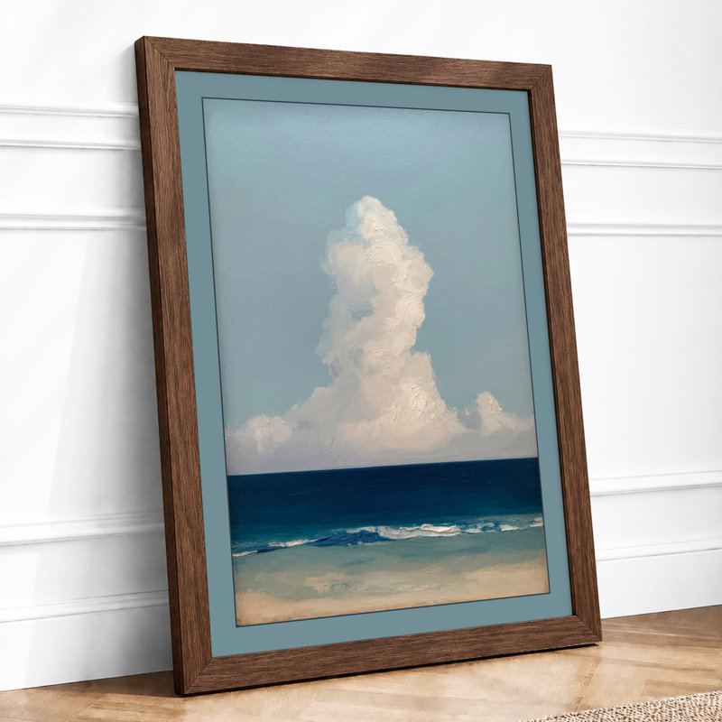 Cloud Above Sand Coastal - Framed Print, A2 - 59.4 x 42.0 cm, Walnut