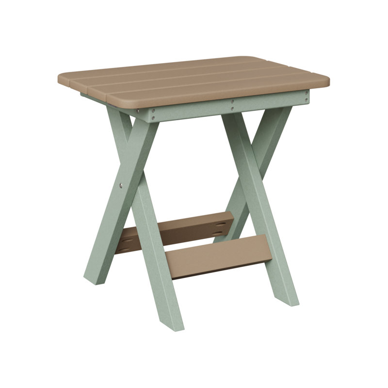 Berlin Gardens Folding End Table, Seafoam, Weatherwood