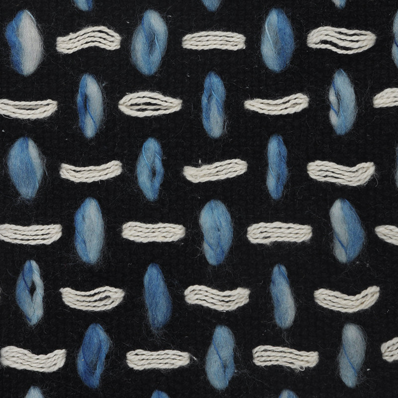 Modern Interwoven Square Throw Pillow Set - Black, Blue, White