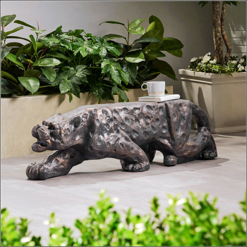 LEOPARD LIGHTWEIGHT CONCRETE BENCH
