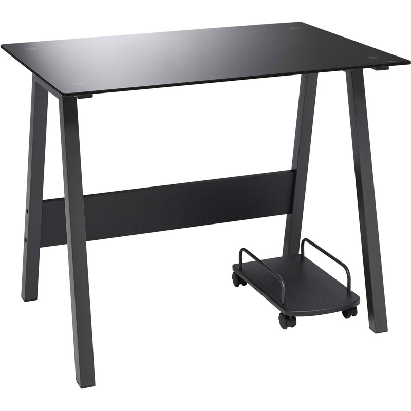 Craycroft Glass Top Metal Base Computer Desk