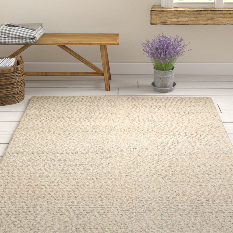 Tapis ivoire en laine noué à la main Charte, Rectangle 11 pi 6 po x 15 pi