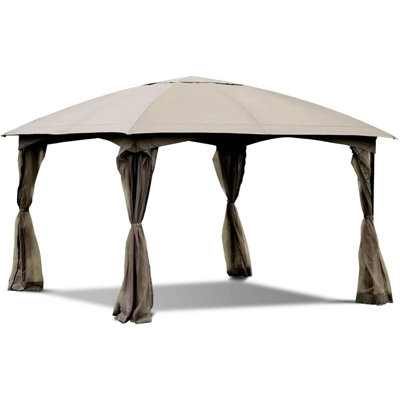 Fully Enclosed 11.5 Ft. W x 11.5 Ft. D Steel Patio Gazebo