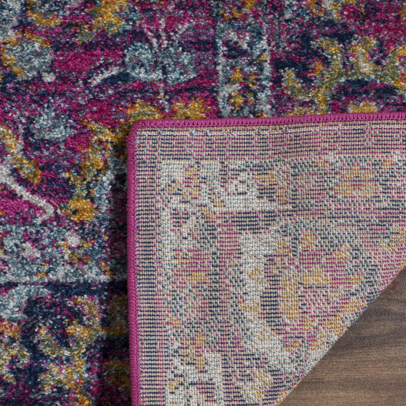 Goldstein Persian Fuchsia Area Rug, Rectangle 91 x 152 cm