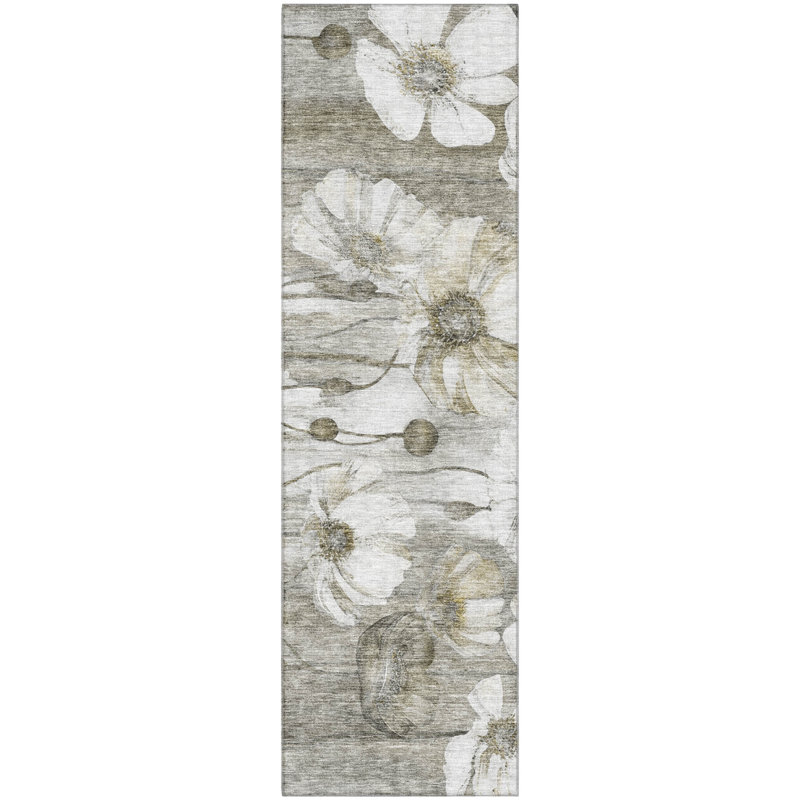 Premium Machine Washable Prisco Taupe Rug, Runner 2'3" x 7'6"