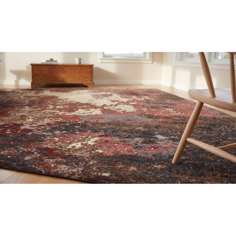 Tapis abstrait en laine noué à la main Lydia Lila 8 pi 0 po x 10 pi, Rectangle 120 po x 96 po