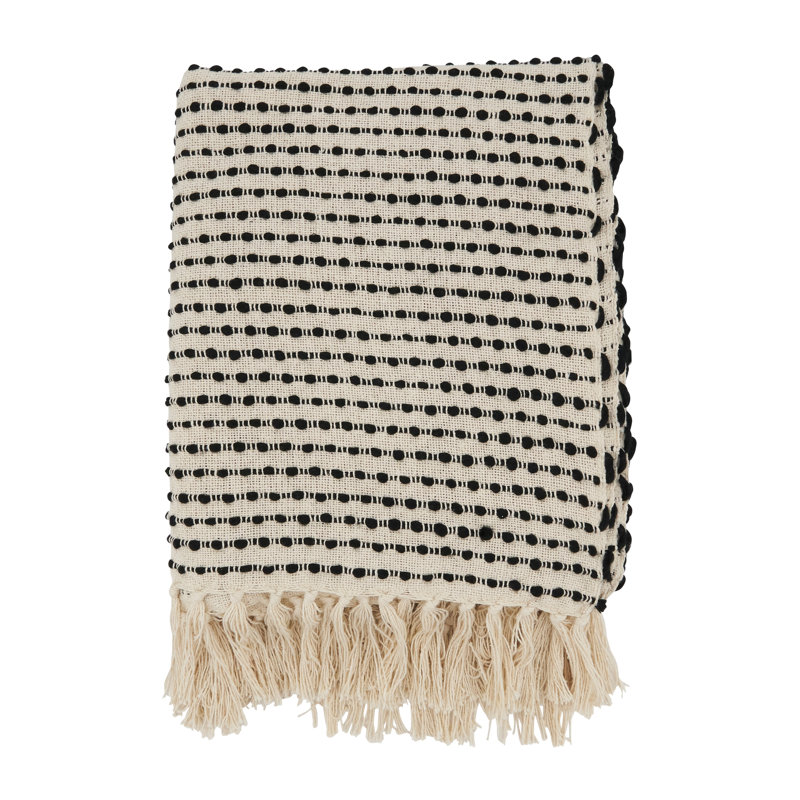 Hand Woven Throw Blanket, Black