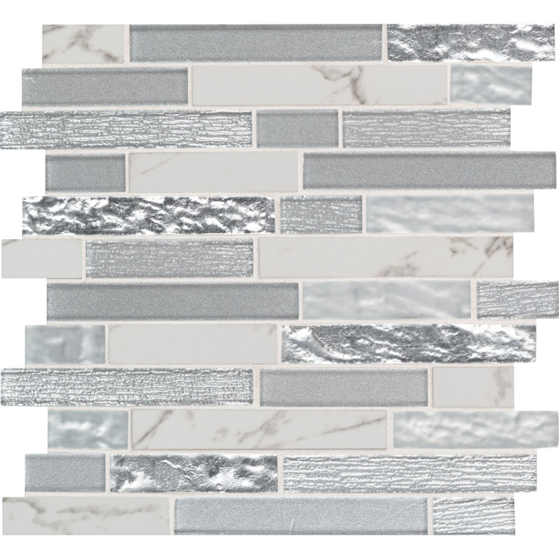 Carrelage mural mosaïque en verre 12 po x 12 po Whistler Ice