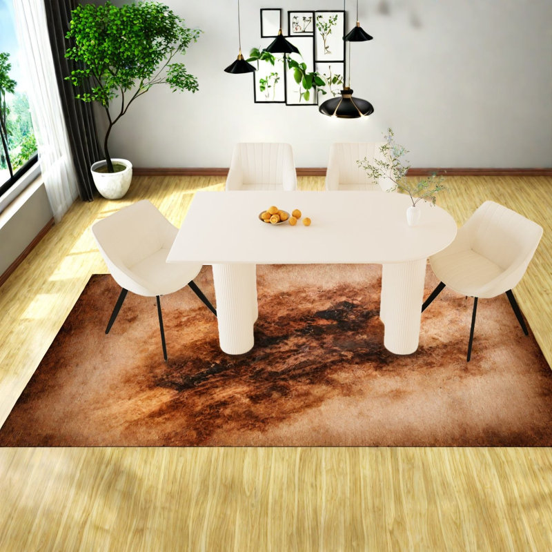 Ensembles de table de salle à manger en MDF moderne avec chaises en polyuréthane beige, idéal pour la cuisine et la maison