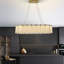Lustre rectangulaire en cristal doré à double couche Kunihiro