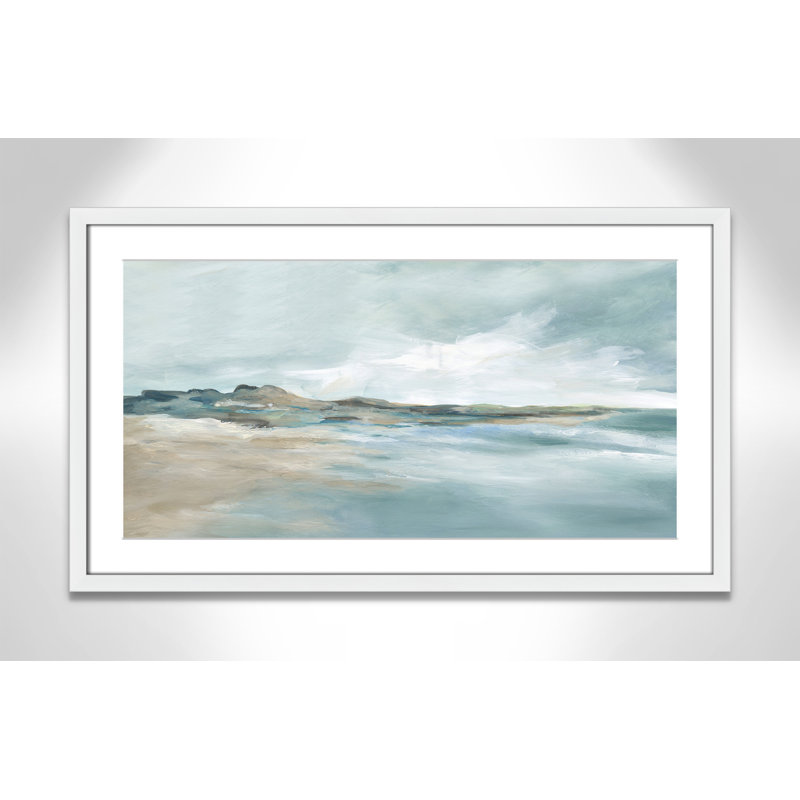 Imprimé Sandpoint par Carol Robinson, H 17 po x l 29 po x P 1,25 po, Blanc, Reproduction encadrée avec passe-partout
