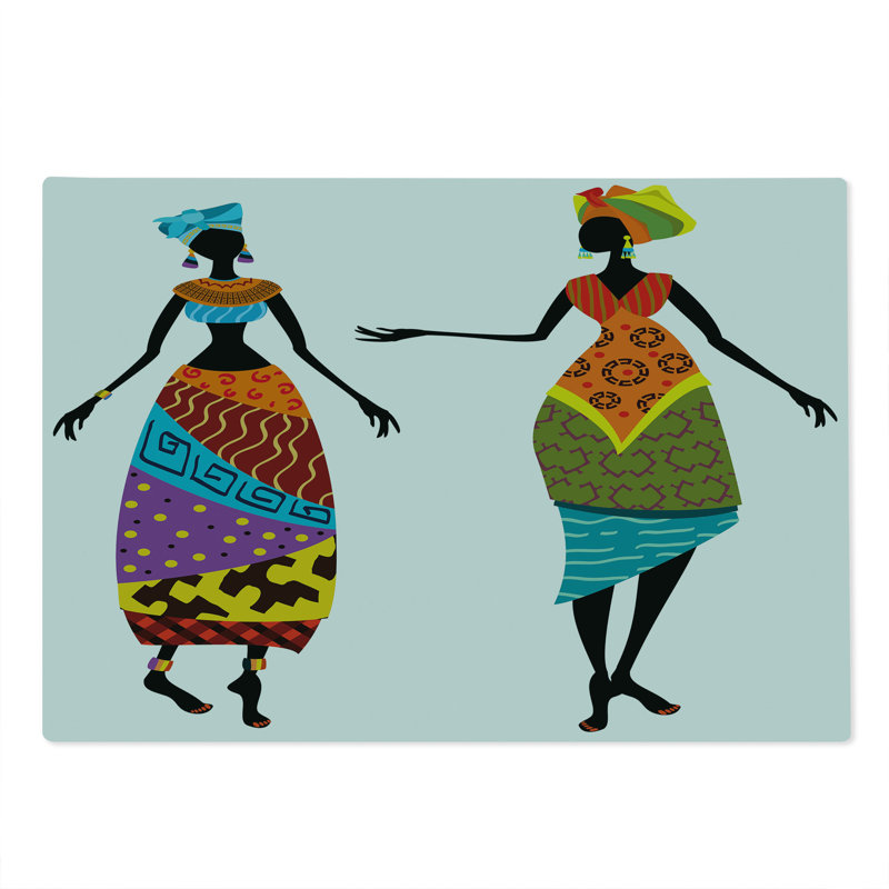 Ambesonne African Cutting Board Large Size Costumes Multicolor