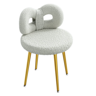 Vanity Chair With Back 17.7 Wide