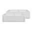 Whitehaus Collection Reversible Double Bowl Fireclay Kitchen Sink with Grid: Three Edge Frame, Plain Front Apron