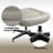 Piran Twilight Top Grain Leather Ottoman