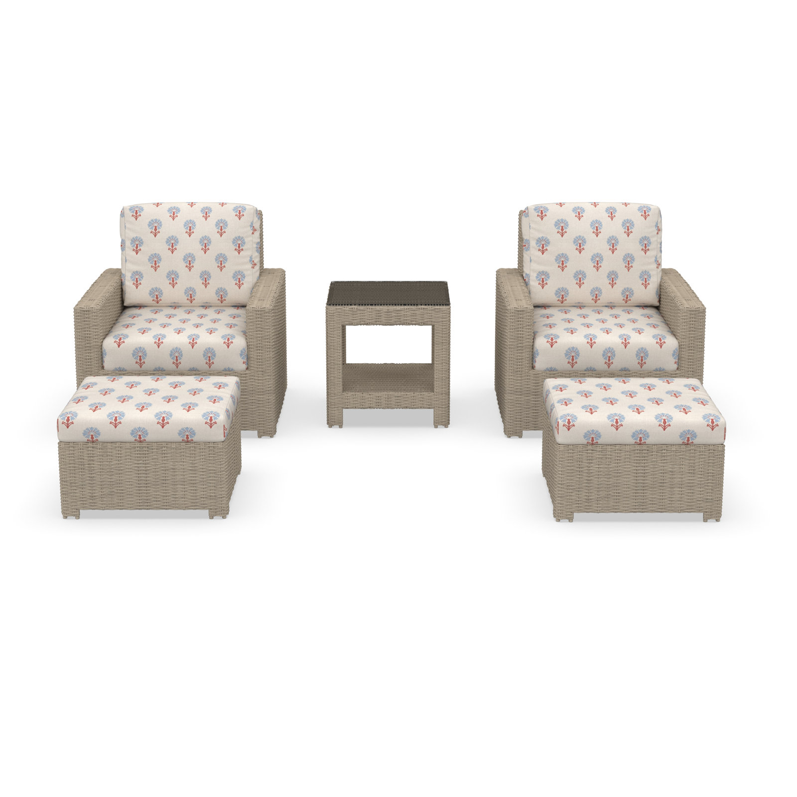 Henri 2-Person Sunbrella® Patio Seating Group, Mira Bluebell