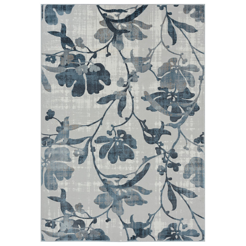 Tapis intérieur / extérieur bleu Blandburg, Rectangle 4 pi x 6 pi