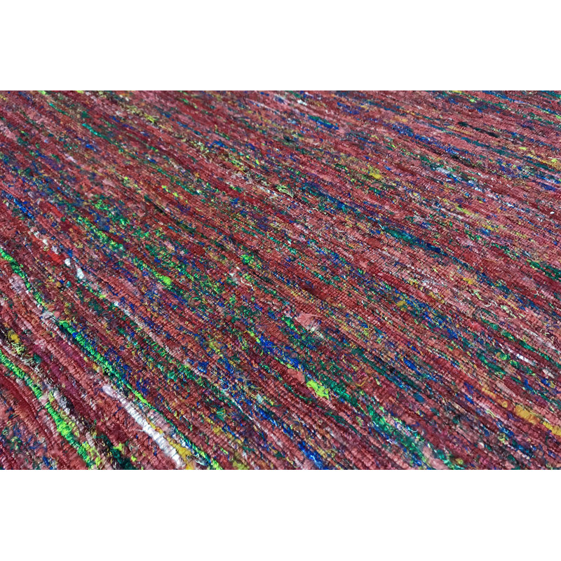 Wool Abstract Area Rug in Red