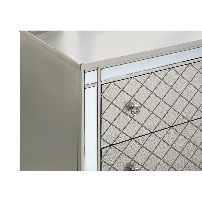 Commode de chambre à coucher 1 tiroir 5 pièces Glam