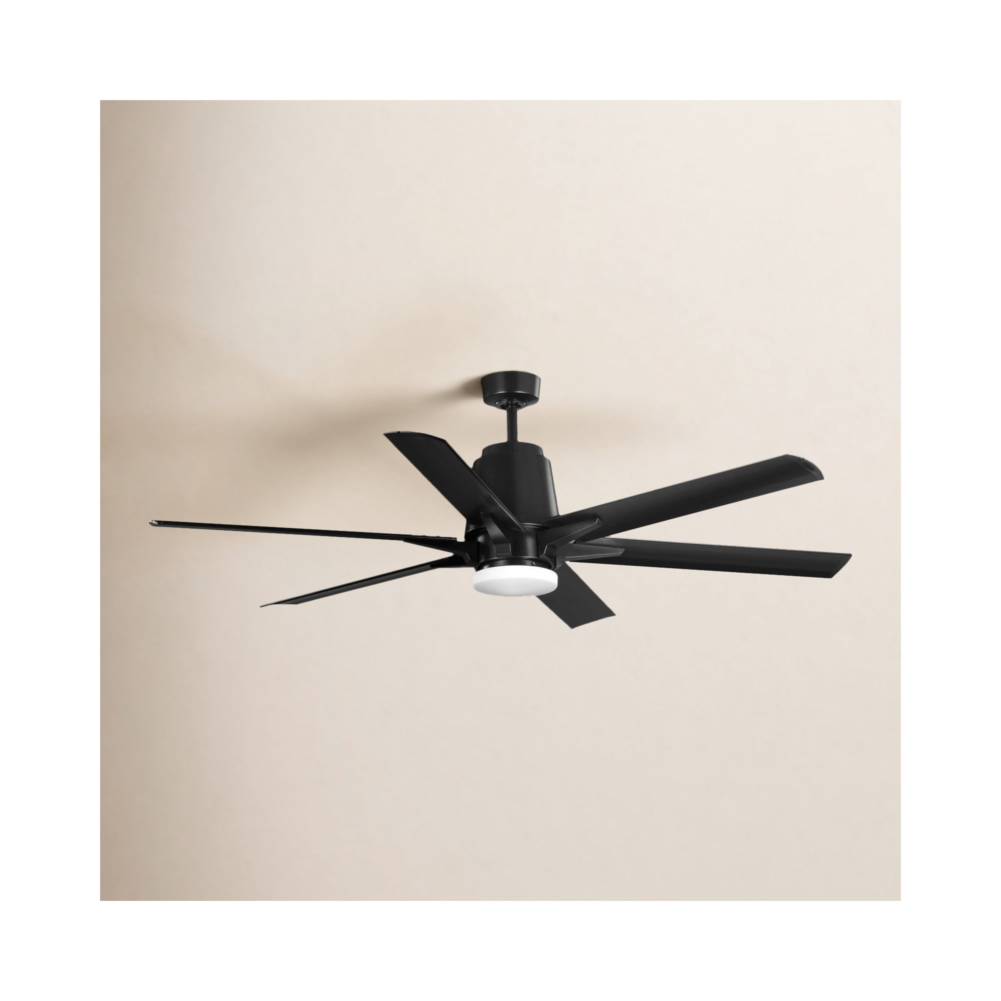 Kiska 60'' 6 Blade Ceiling Fan with LED Light Kit, Black