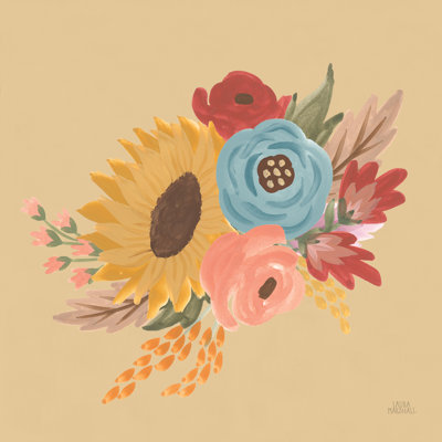 Harvest Garden Flowers I by Laura Marshall - Wrapped Canvas Painting