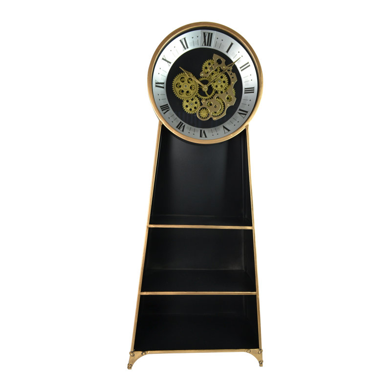 Horloge sur pied 39 "avec engrenages et tablettes mobiles