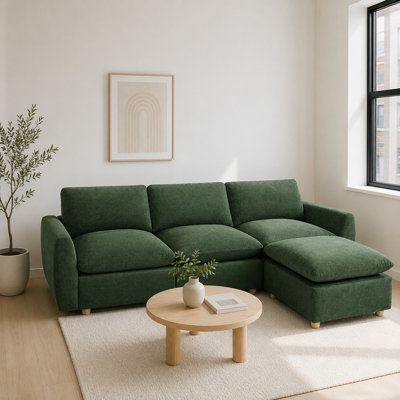 Canapé modulaire rembourré 100 po en chenille avec rangement 100 po