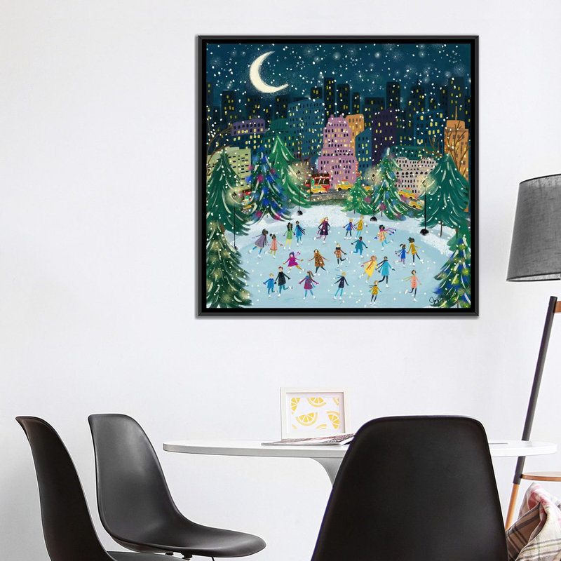 «Skating In The Park», reproduction d'art sur toile encadrée, H 37 po x l 37 po, Reproduction encadrée sans passe-partout