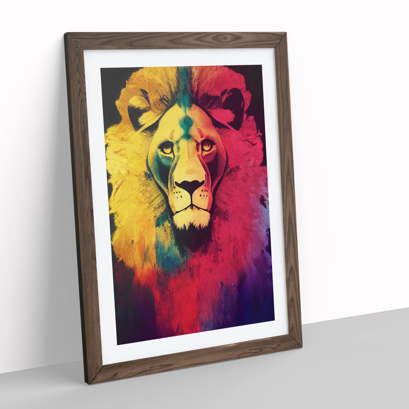 Colours Of The Lion - Framed Print, 64cm H x 46cm W x 2cm D, Walnut